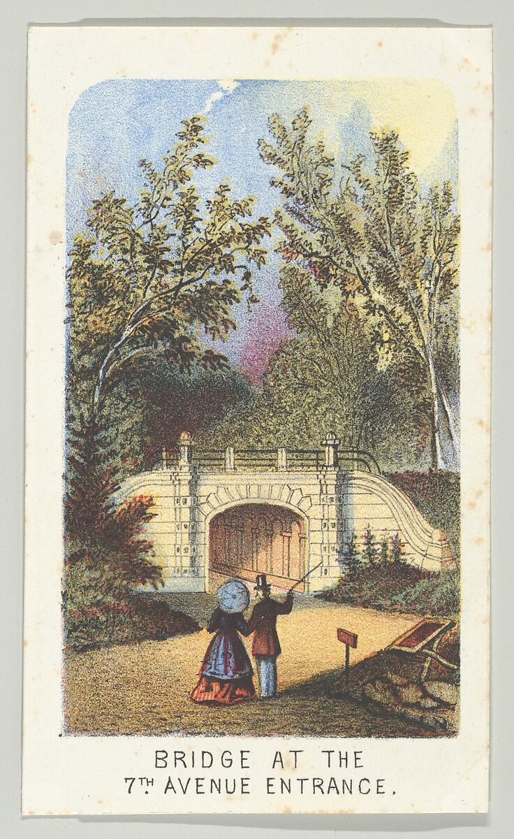 Bridge at the 7th Avenue Entrance, from the series, Views in Central Park, New York, Part 3, Louis Prang &amp; Co. (Boston, Massachusetts), Color lithograph 