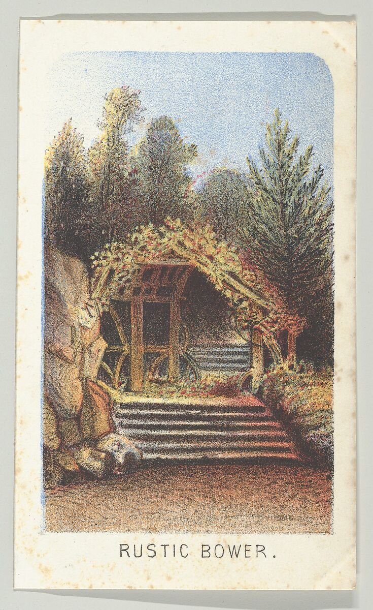 Rustic Bower, from the series, Views in Central Park, New York, Part 3, Louis Prang &amp; Co. (Boston, Massachusetts), Color lithograph 