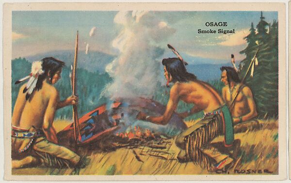 Osage, Smoke Signal, bakery card from the American Indian Tribes series (D39-1), issued by the Gordon Bread Company