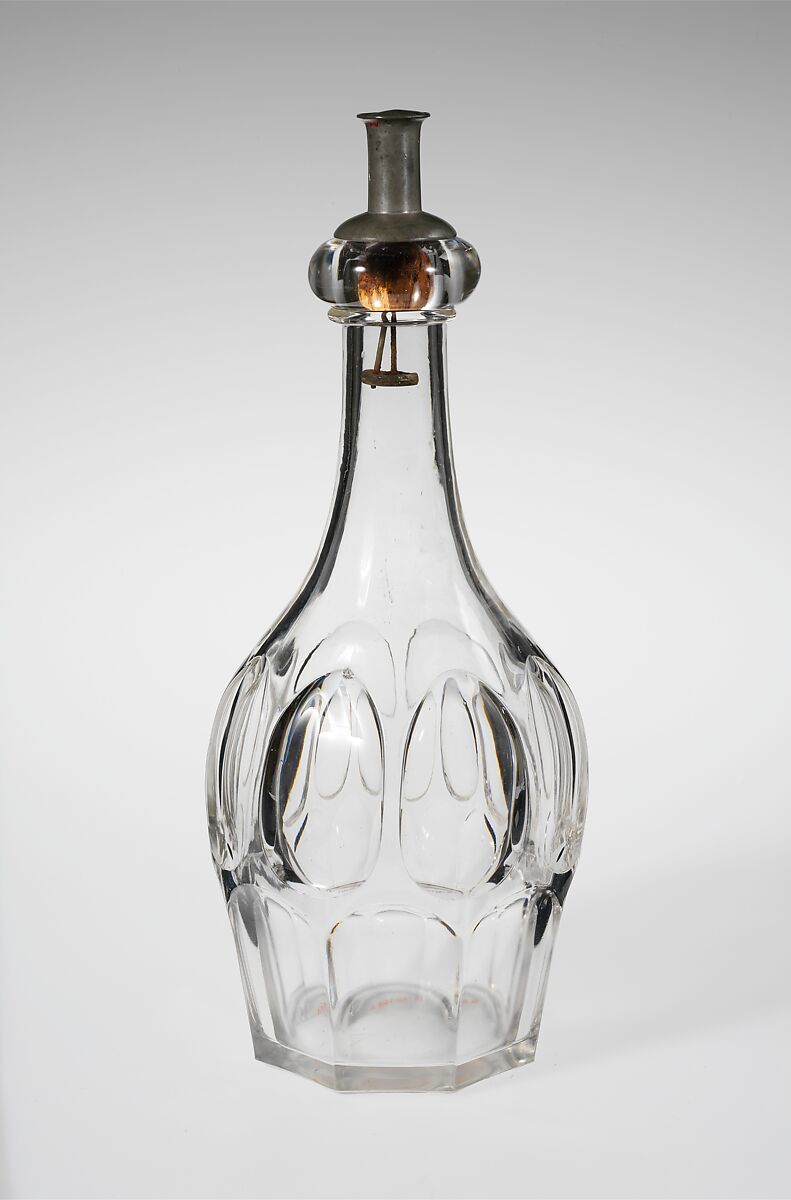 Quart Decanter, Pressed glass, American 