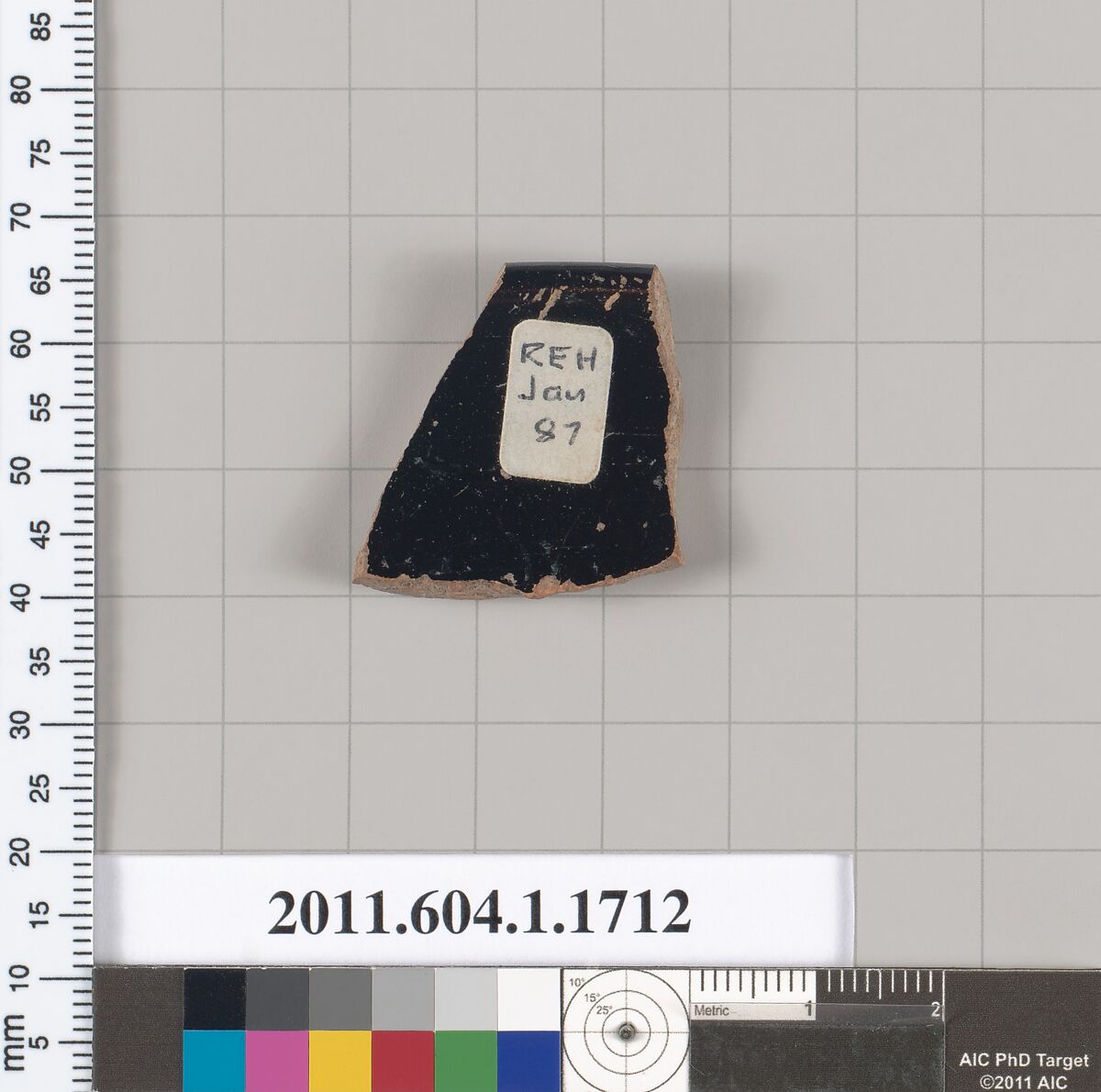 Terracotta rim fragment of a kylix (drinking cup), Terracotta, Greek, Attic