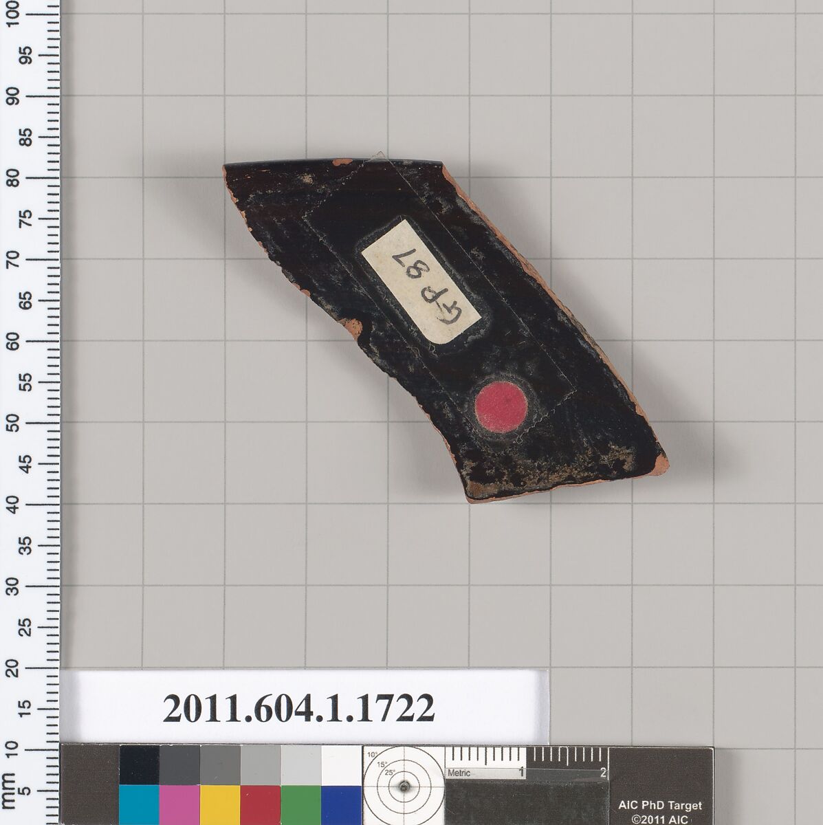 Terracotta rim fragment of a kylix (drinking cup), Terracotta, Greek, Attic