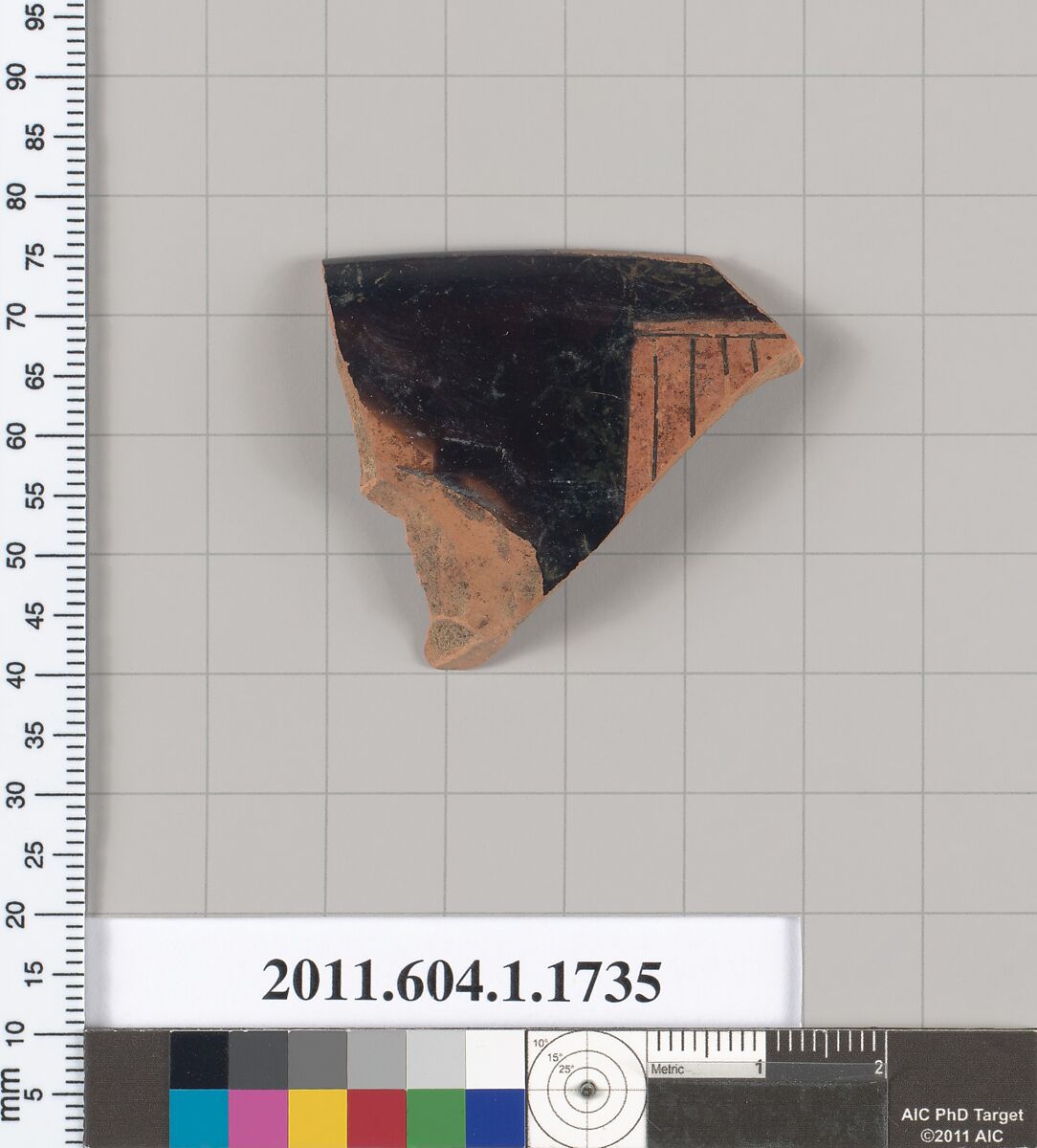 Terracotta rim fragment of a kylix (drinking cup), Terracotta, Greek, Attic 