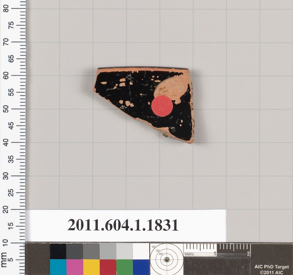 Terracotta rim fragment of a kylix (drinking cup), Terracotta, Greek, Attic