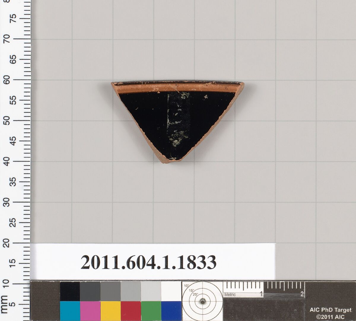 Terracotta rim fragment of a kylix (drinking cup), Terracotta, Greek, Attic