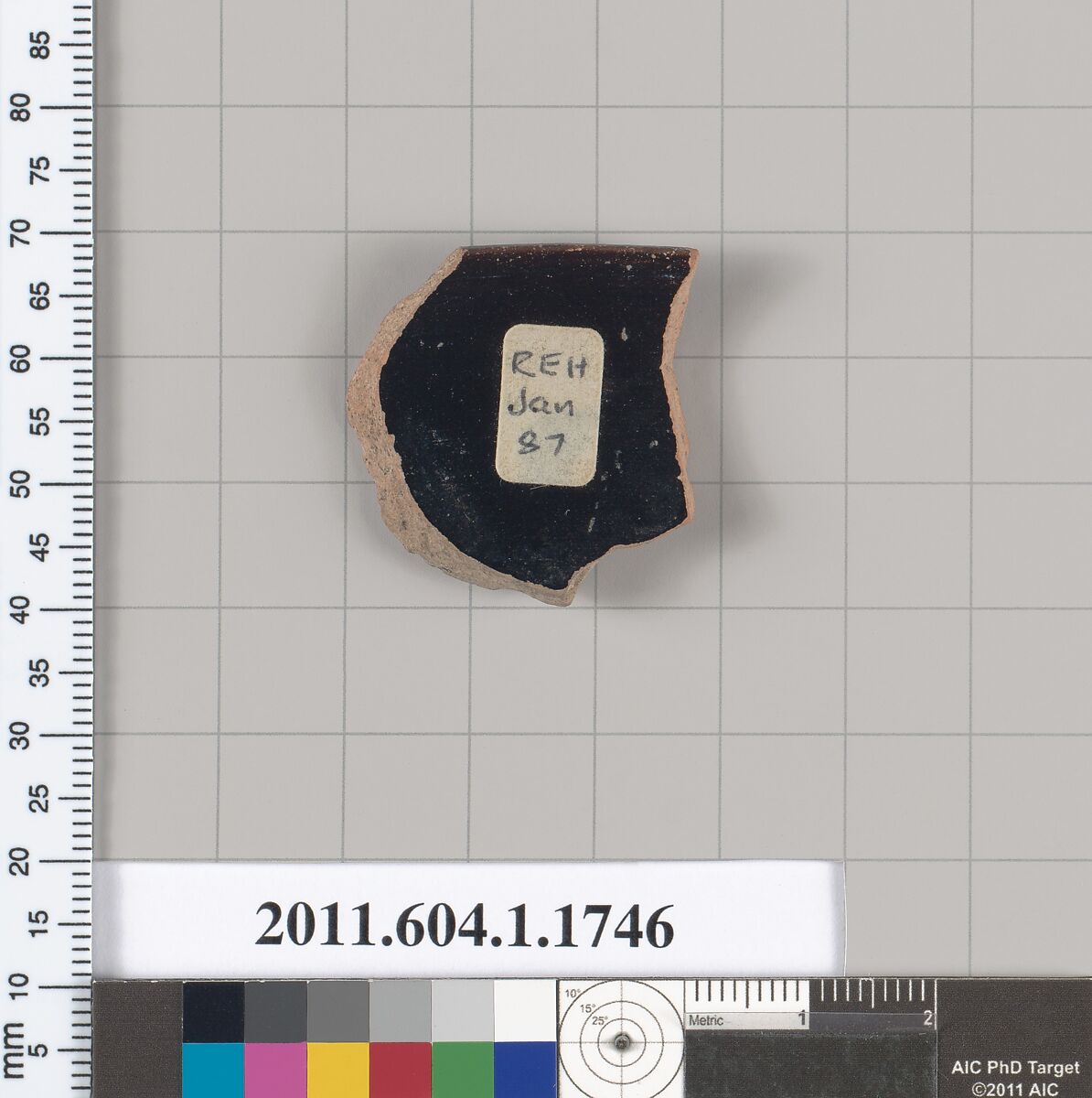 Terracotta rim fragment of a kylix (drinking cup), Terracotta, Greek, Attic