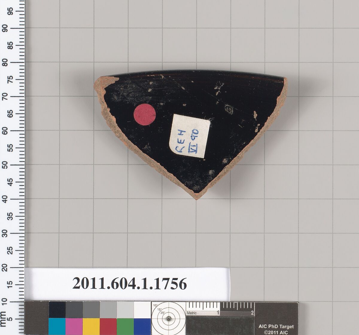Terracotta rim fragment of a kylix (drinking cup), Terracotta, Greek, Attic