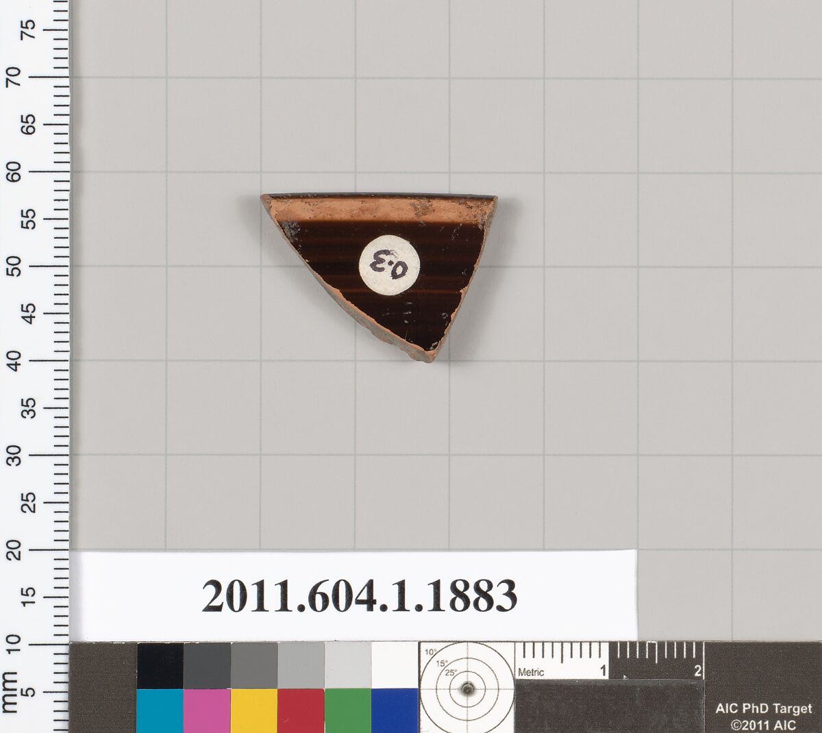 Terracotta rim fragment of a kylix (drinking cup), Terracotta, Greek, Attic