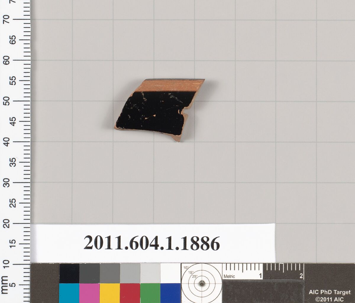 Terracotta rim fragment of a kylix (drinking cup), Terracotta, Greek, Attic
