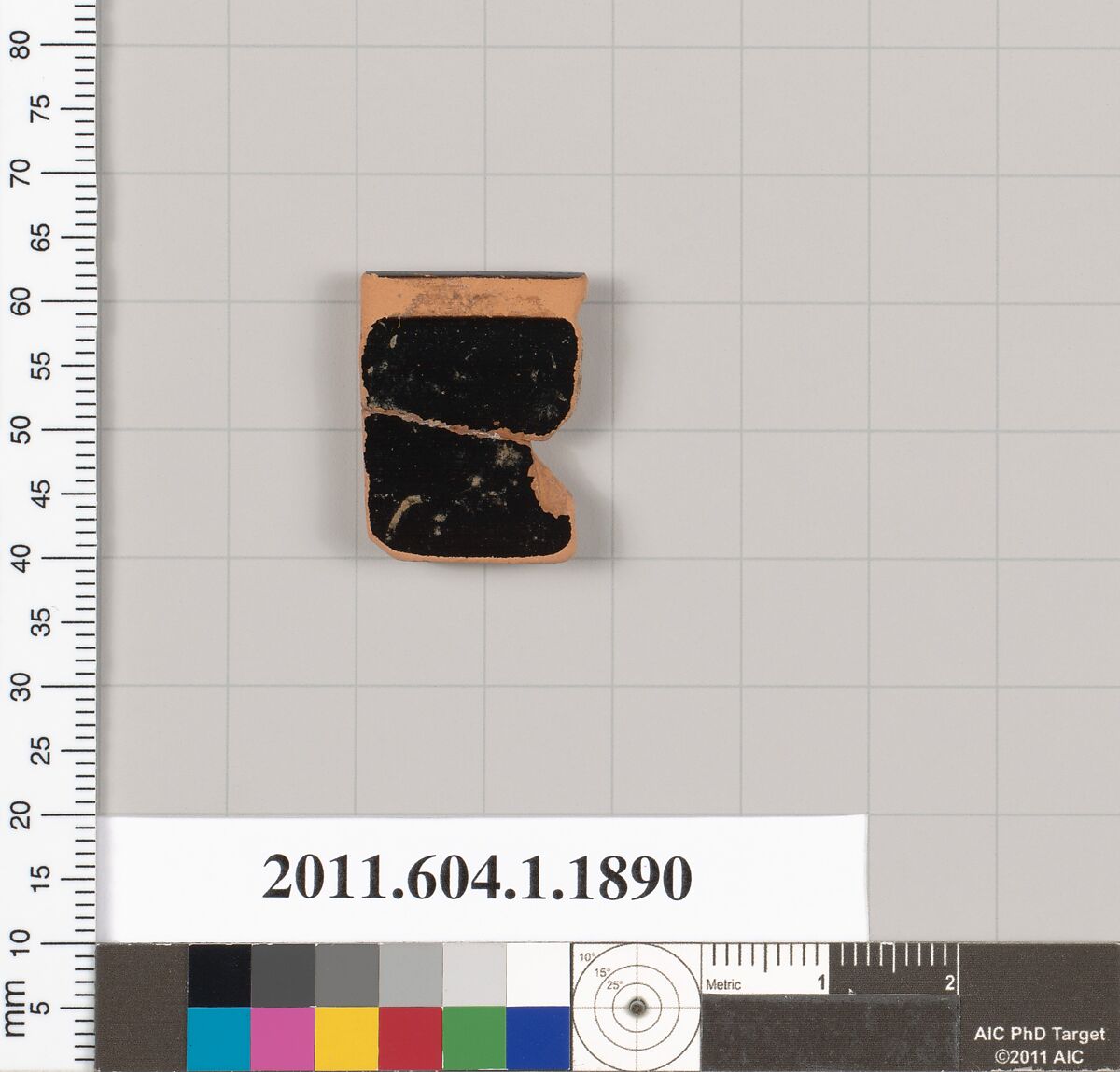 Terracotta rim fragment of a kylix (drinking cup), Terracotta, Greek, Attic