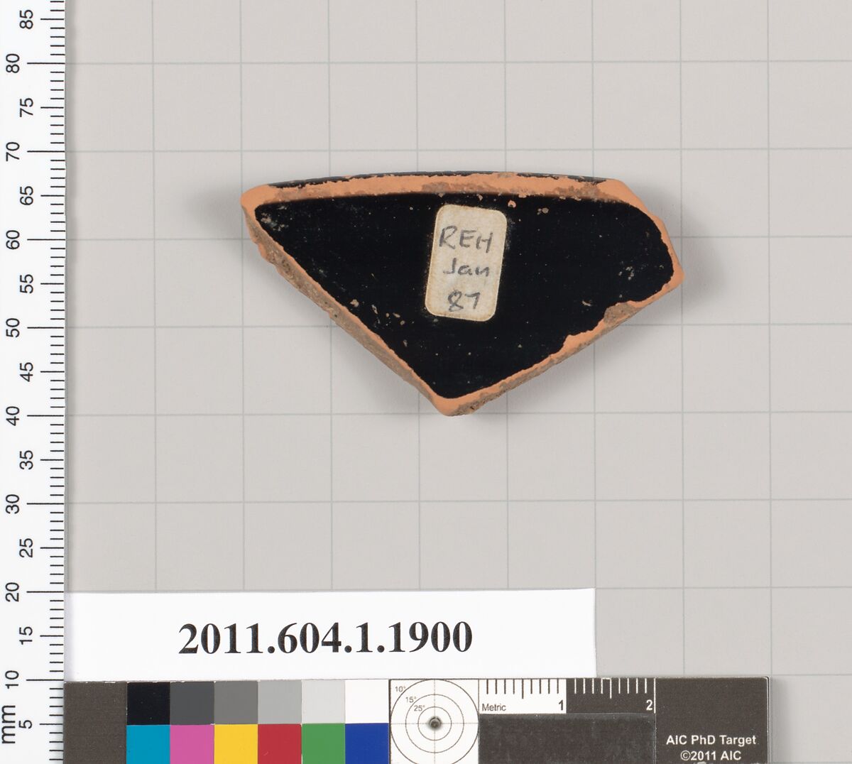 Terracotta rim fragment of a kylix (drinking cup), Terracotta, Greek, Attic