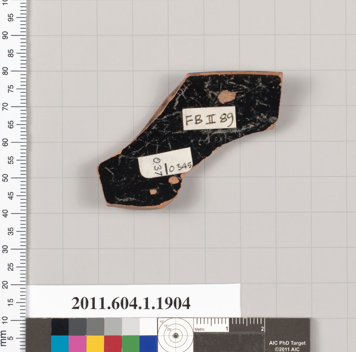 Terracotta rim fragment of a kylix (drinking cup), Terracotta, Greek, Attic