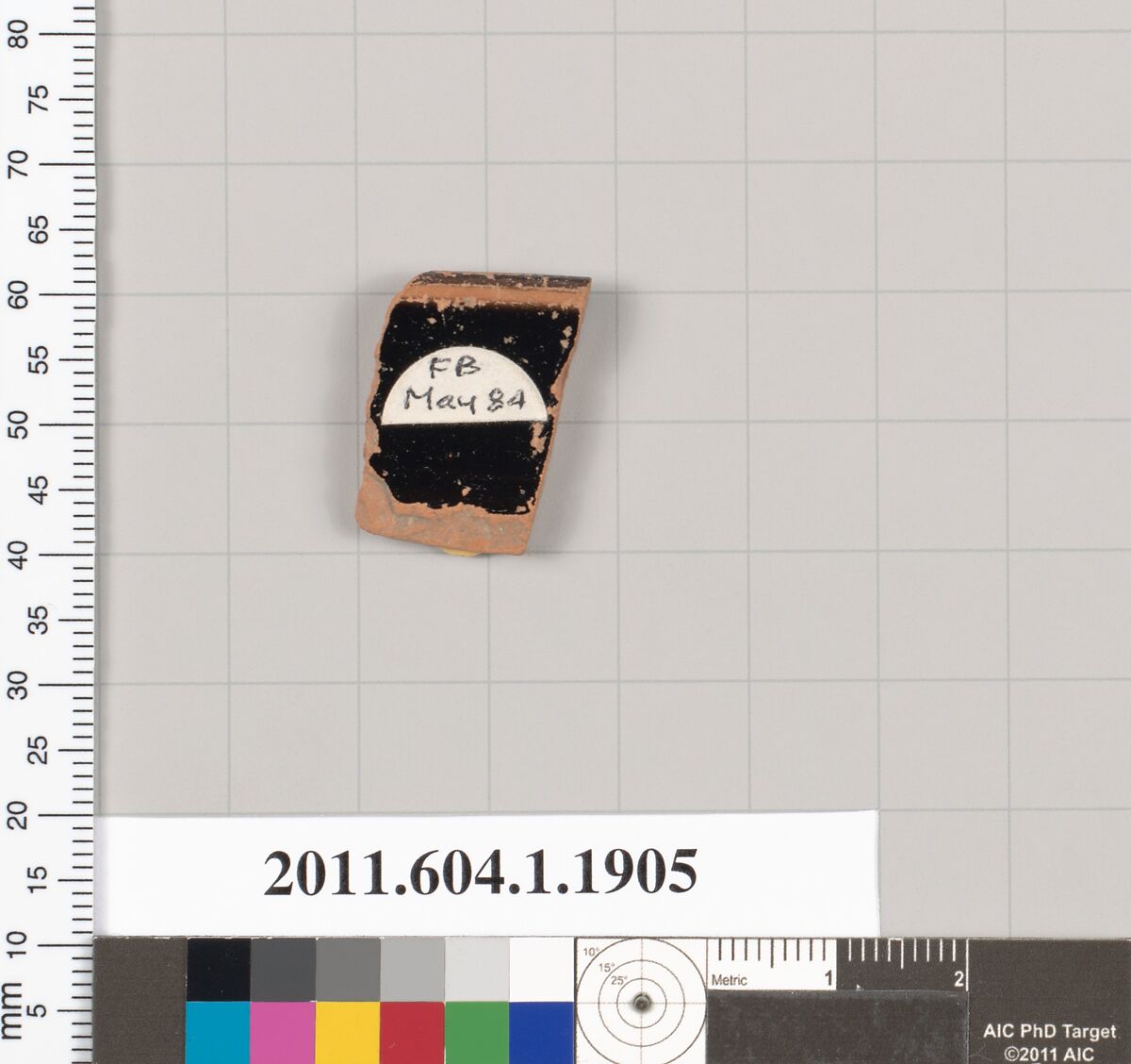 Terracotta rim fragment of a kylix (drinking cup), Terracotta, Greek, Attic