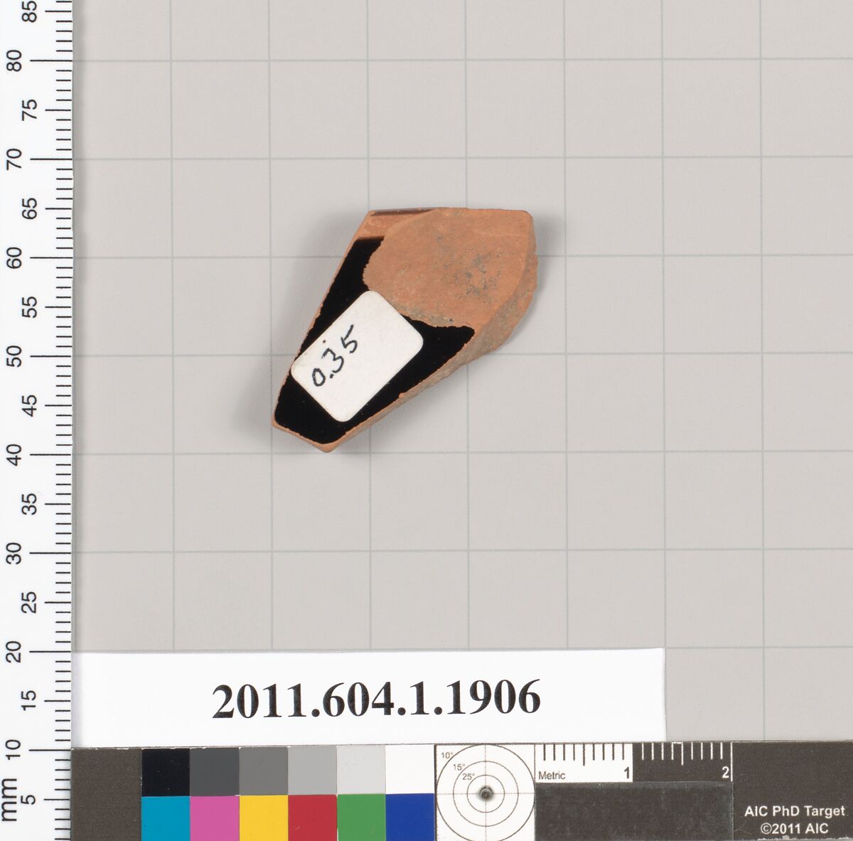 Terracotta rim fragment of a kylix (drinking cup), Terracotta, Greek, Attic