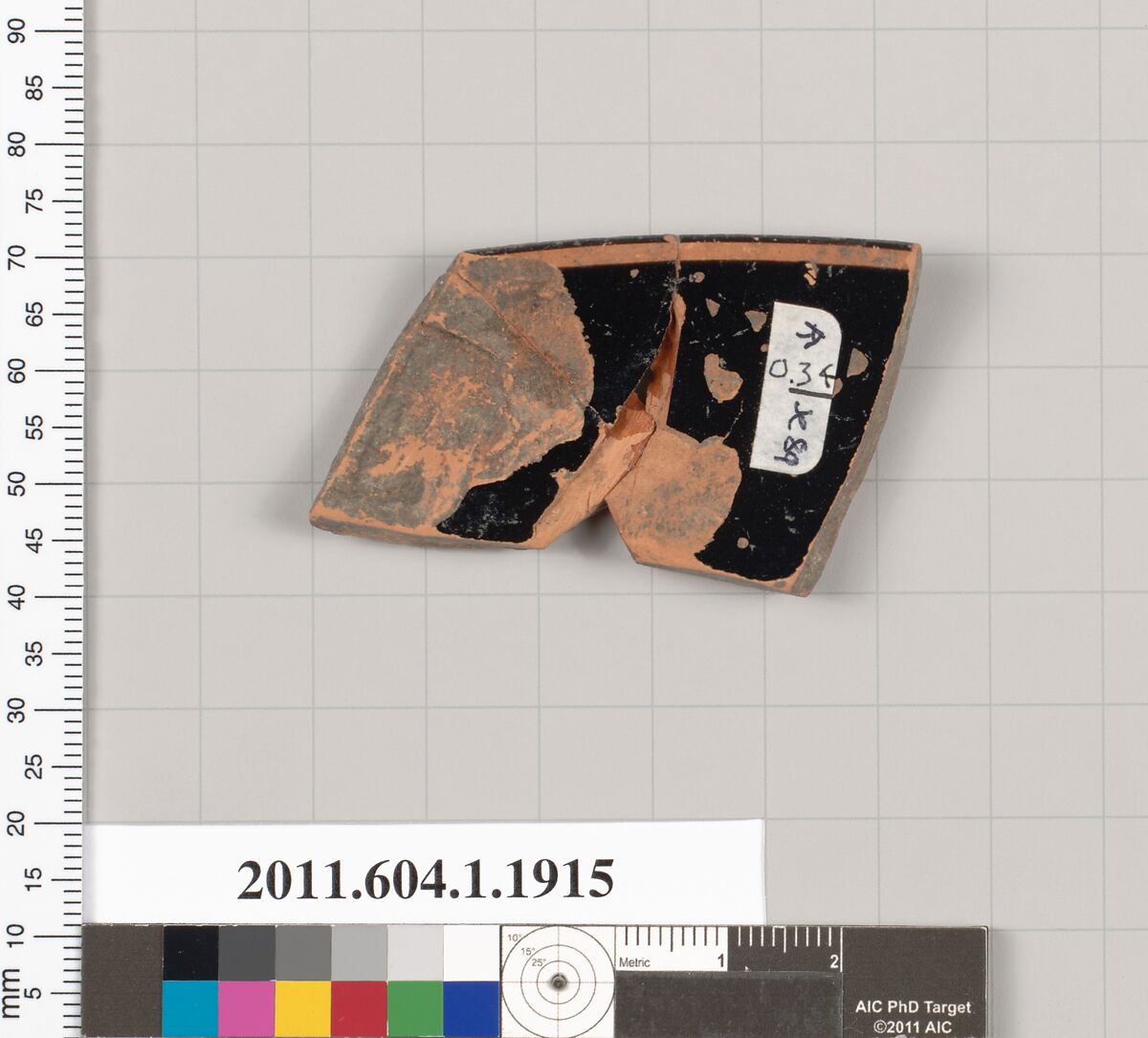 Terracotta rim fragment of a kylix (drinking cup), Terracotta, Greek, Attic