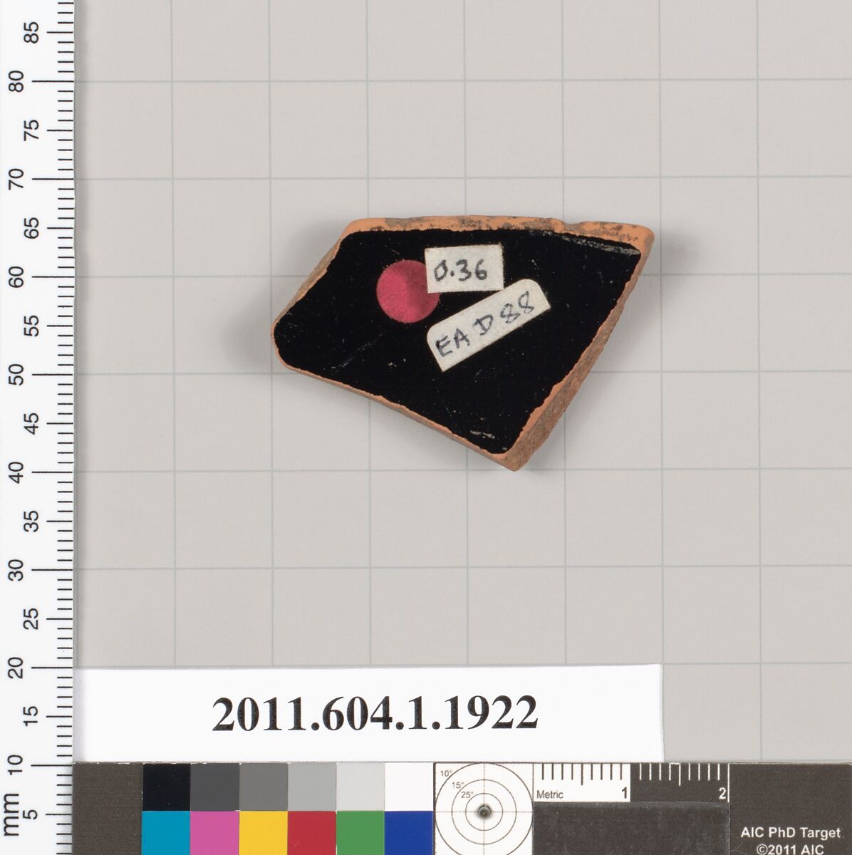 Terracotta rim fragment of a kylix (drinking cup), Terracotta, Greek, Attic