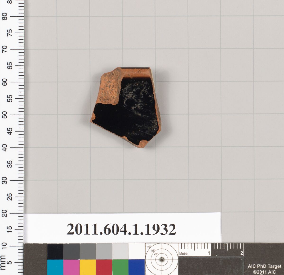 Terracotta rim fragment of a kylix (drinking cup), Terracotta, Greek, Attic