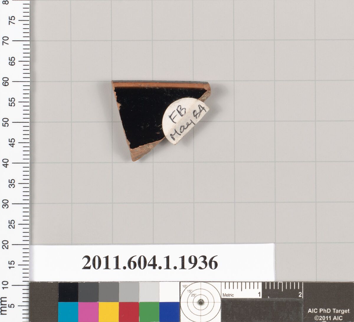 Terracotta rim fragment of a kylix (drinking cup), Terracotta, Greek, Attic
