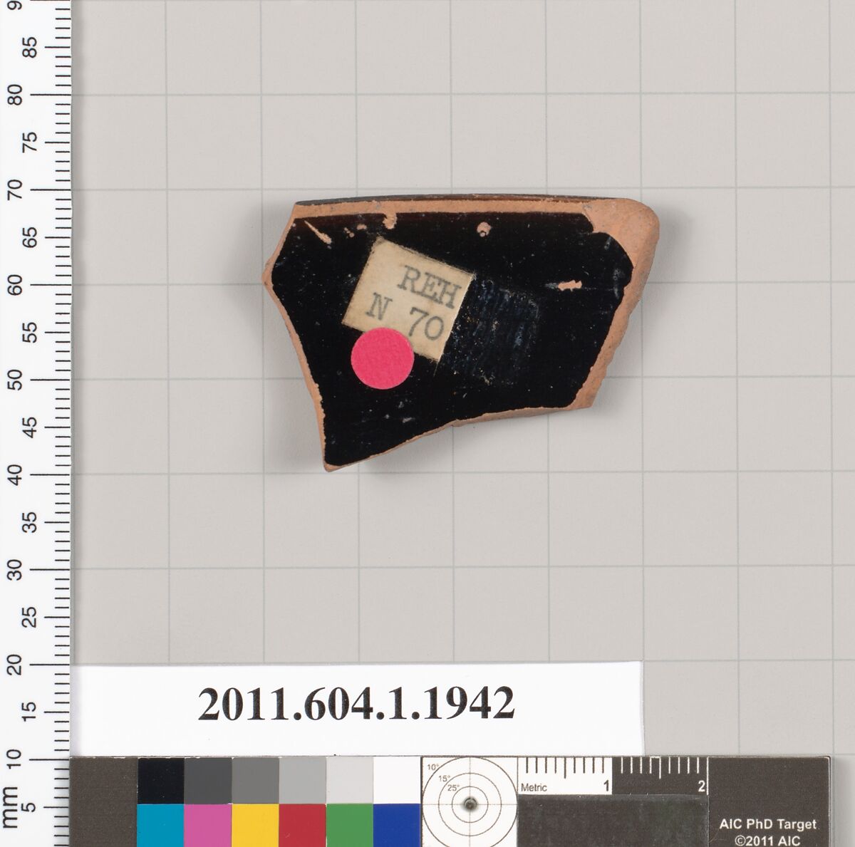 Terracotta rim fragment of a kylix (drinking cup), Terracotta, Greek, Attic
