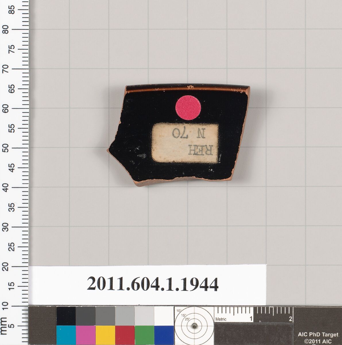 Terracotta rim fragment of a kylix (drinking cup), Terracotta, Greek, Attic