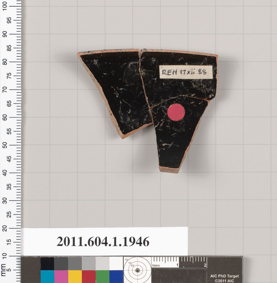 Terracotta rim fragment of a kylix (drinking cup), Terracotta, Greek, Attic