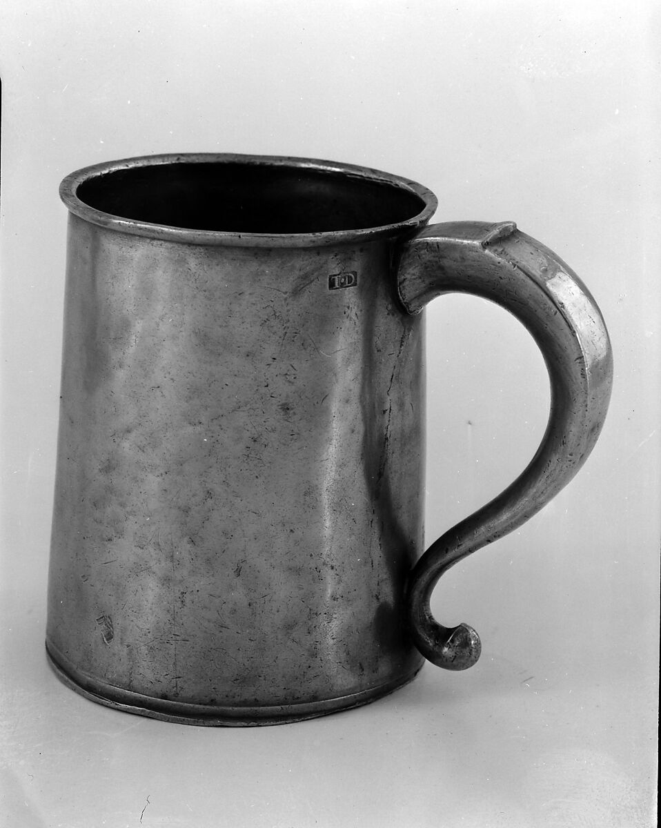 Quart Mug, Thomas Danforth, III (1756–1840), Pewter, American 