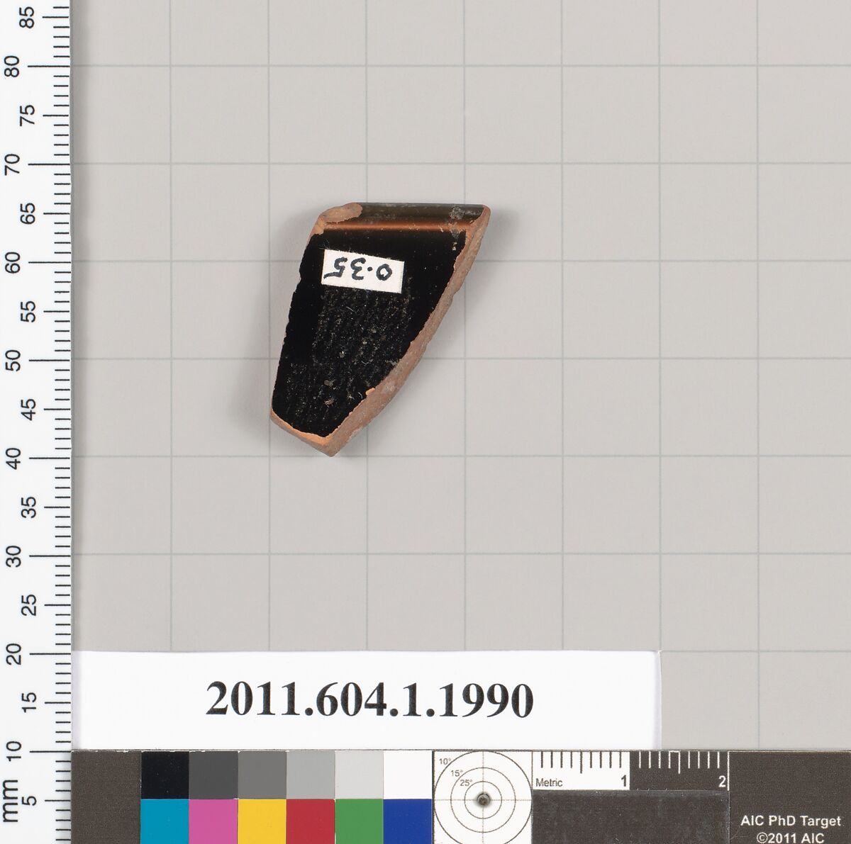 Terracotta rim fragment of a kylix (drinking cup), Terracotta, Greek, Attic
