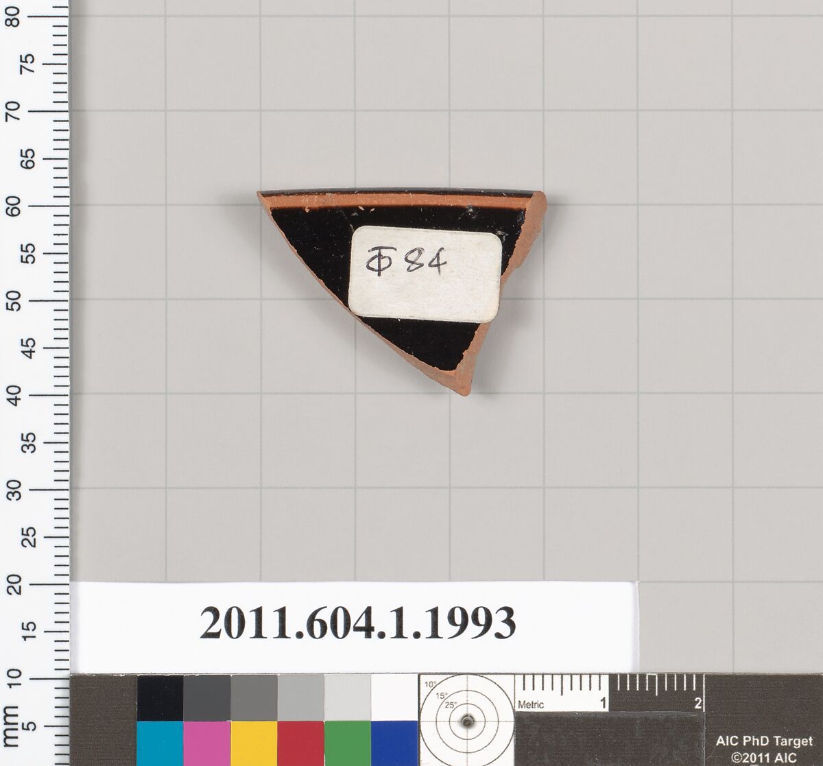 Terracotta rim fragment of a kylix (drinking cup), Terracotta, Greek, Attic