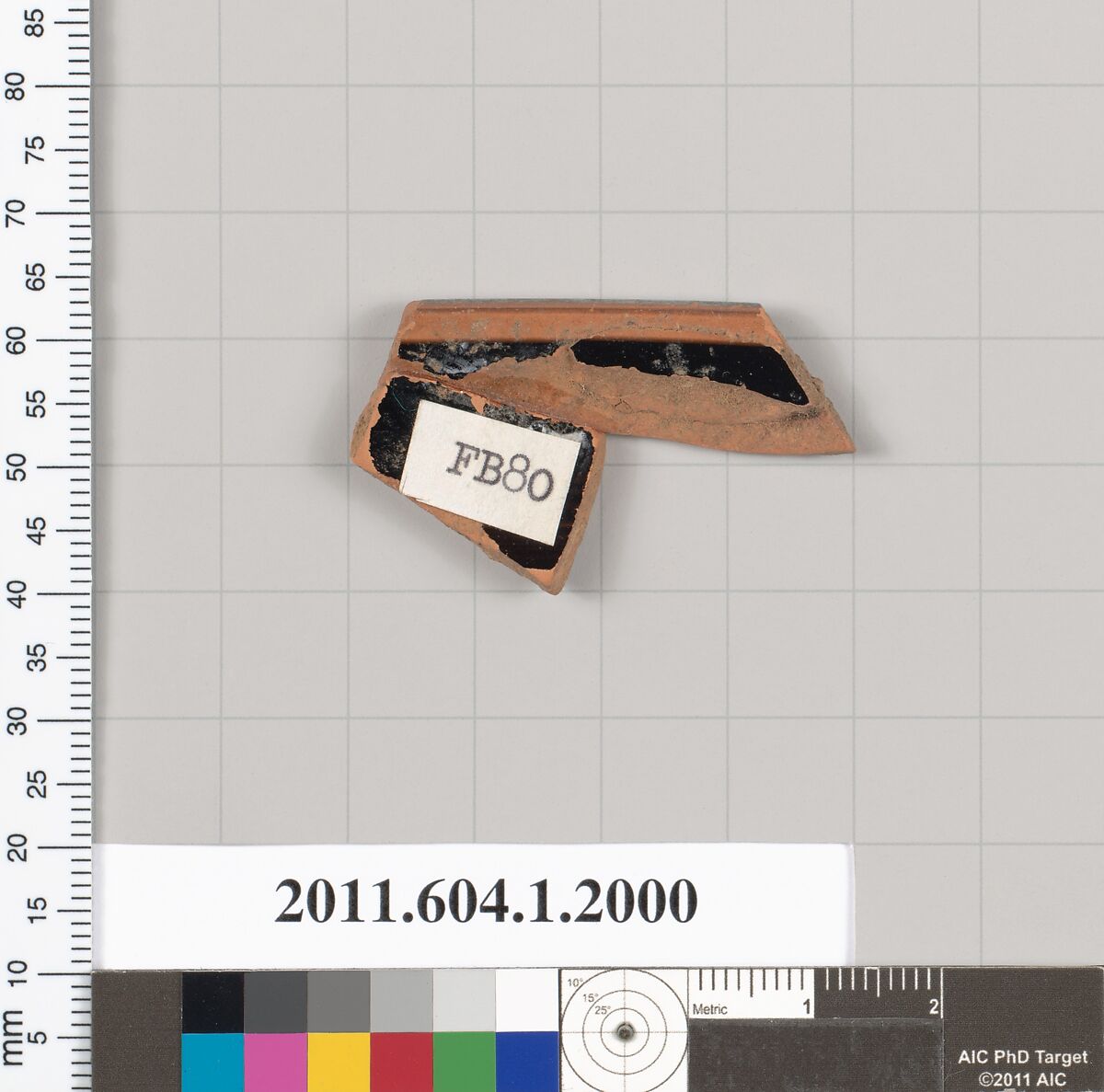 Terracotta rim fragment of a kylix (drinking cup), Terracotta, Greek, Attic