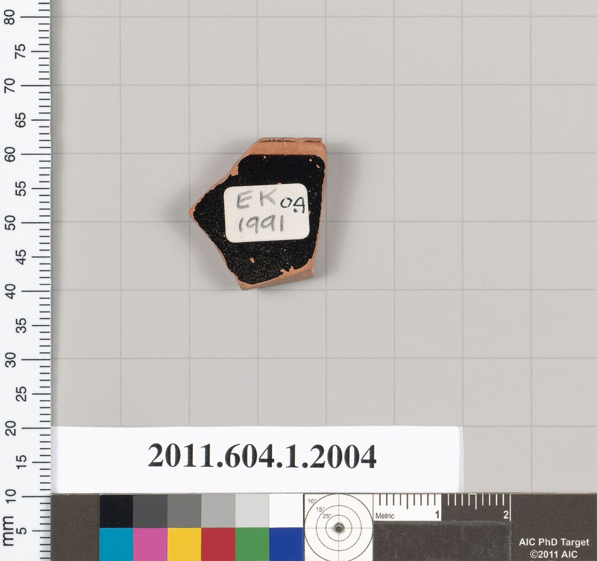 Terracotta rim fragment of a kylix (drinking cup), Terracotta, Greek, Attic