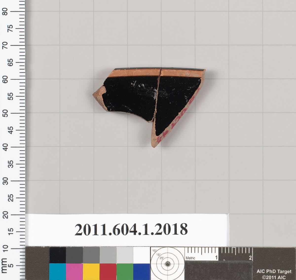 Terracotta rim fragment of a kylix (drinking cup), Terracotta, Greek, Attic
