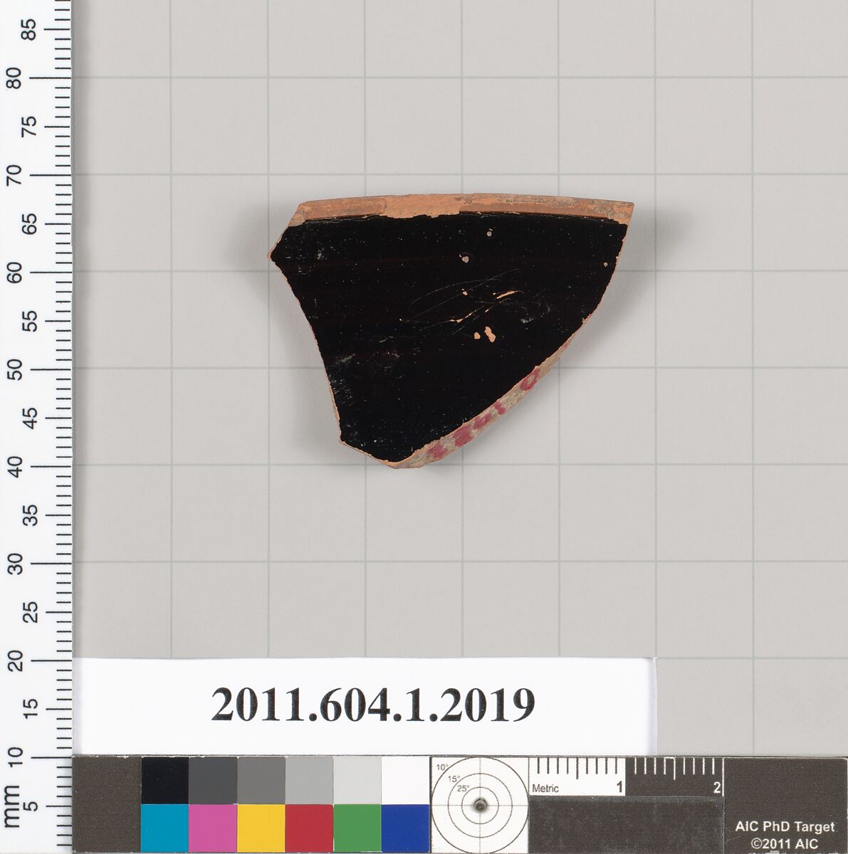 Terracotta rim fragment of a kylix (drinking cup), Terracotta, Greek, Attic