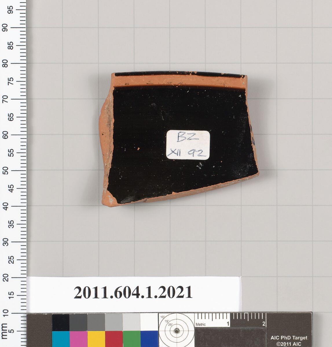 Terracotta rim fragment of a kylix (drinking cup), Terracotta, Greek, Attic