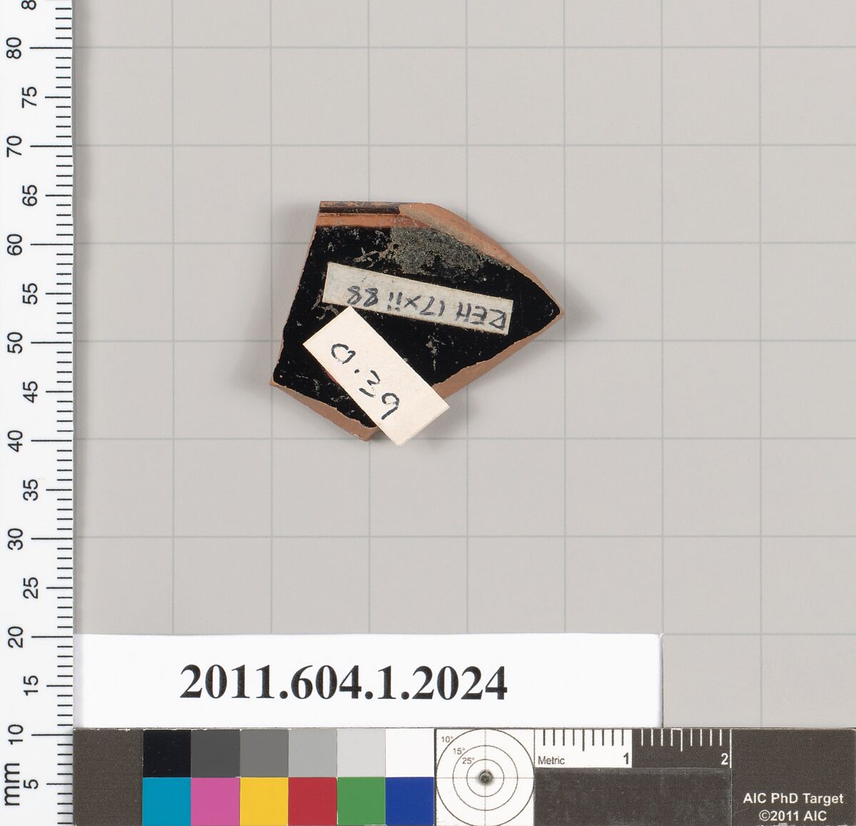 Terracotta rim fragment of a kylix (drinking cup), Terracotta, Greek, Attic