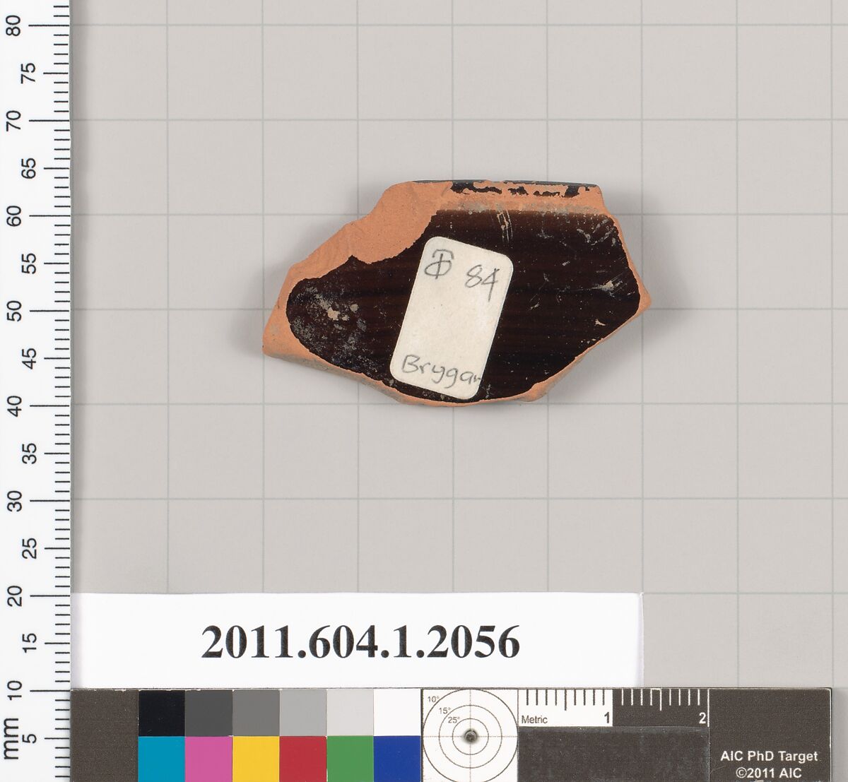 Terracotta rim fragment of a kylix (drinking cup), Attributed to the Brygan Group [DvB], Terracotta, Greek, Attic