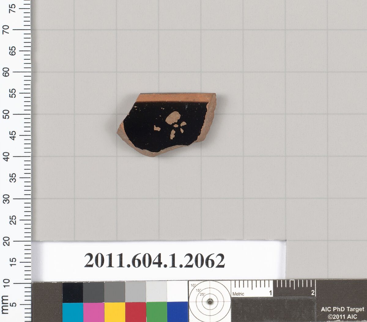 Terracotta rim fragment of a kylix (drinking cup), Terracotta, Greek, Attic