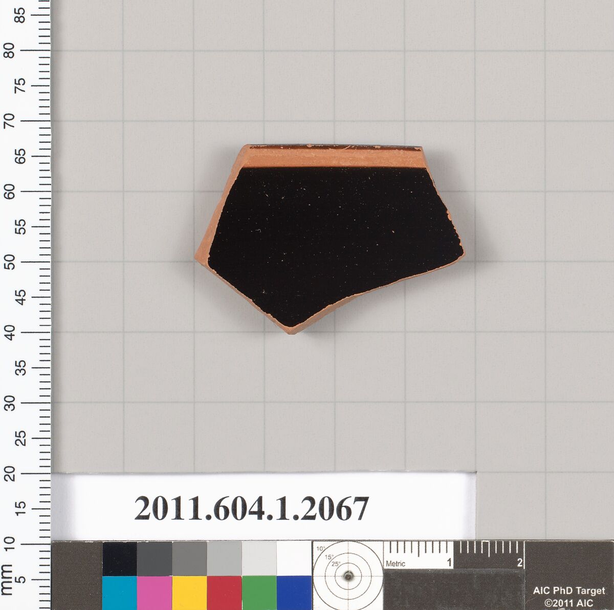 Terracotta rim fragment of a kylix (drinking cup), Terracotta, Greek, Attic
