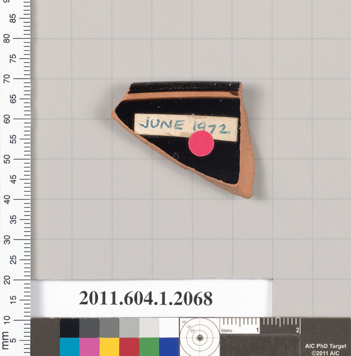 Terracotta rim fragment of a kylix (drinking cup), Terracotta, Greek, Attic