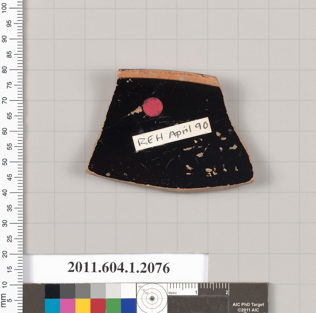 Terracotta rim fragment of a kylix (drinking cup), Terracotta, Greek, Attic