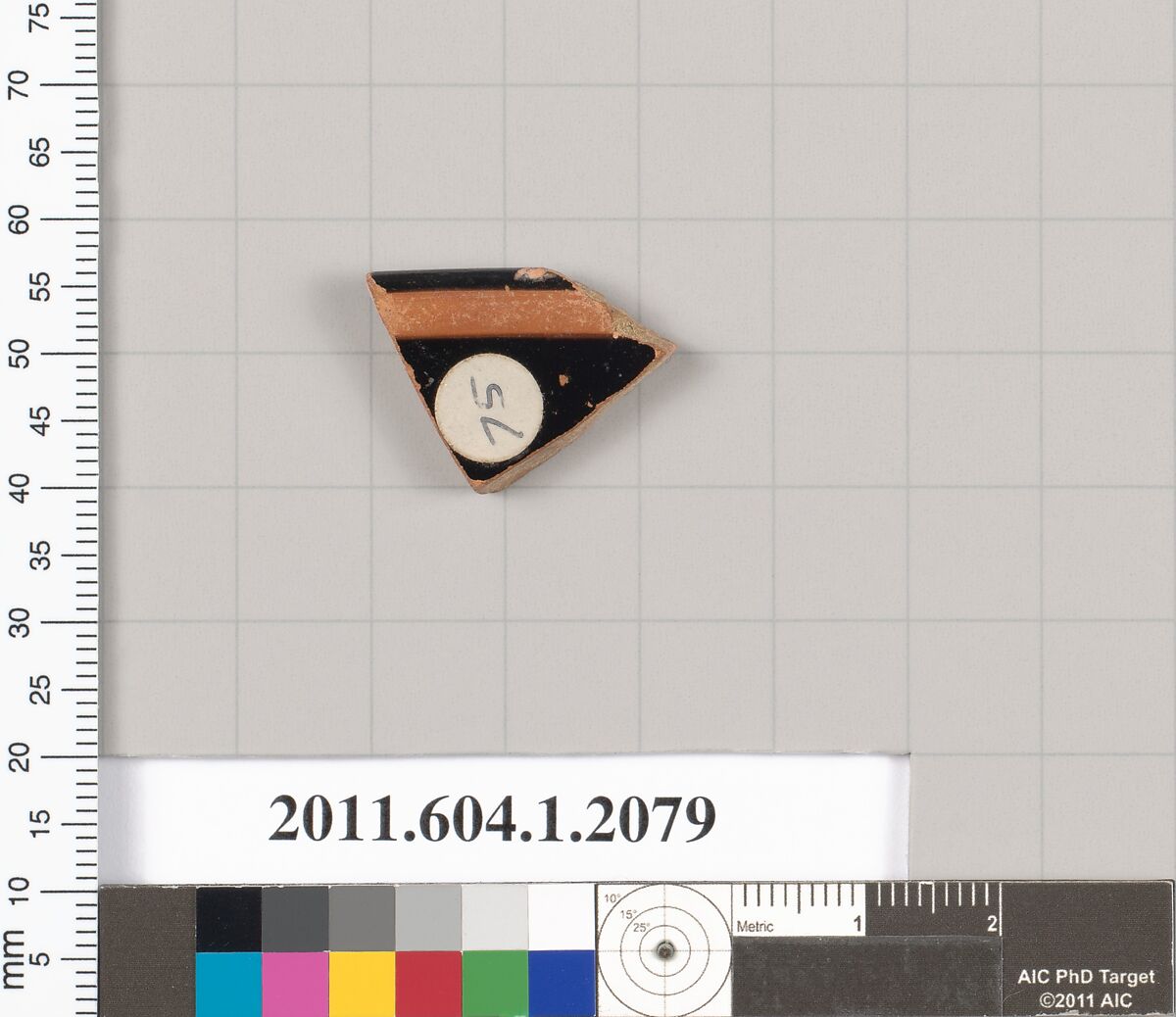 Terracotta rim fragment of a kylix (drinking cup), Terracotta, Greek, Attic