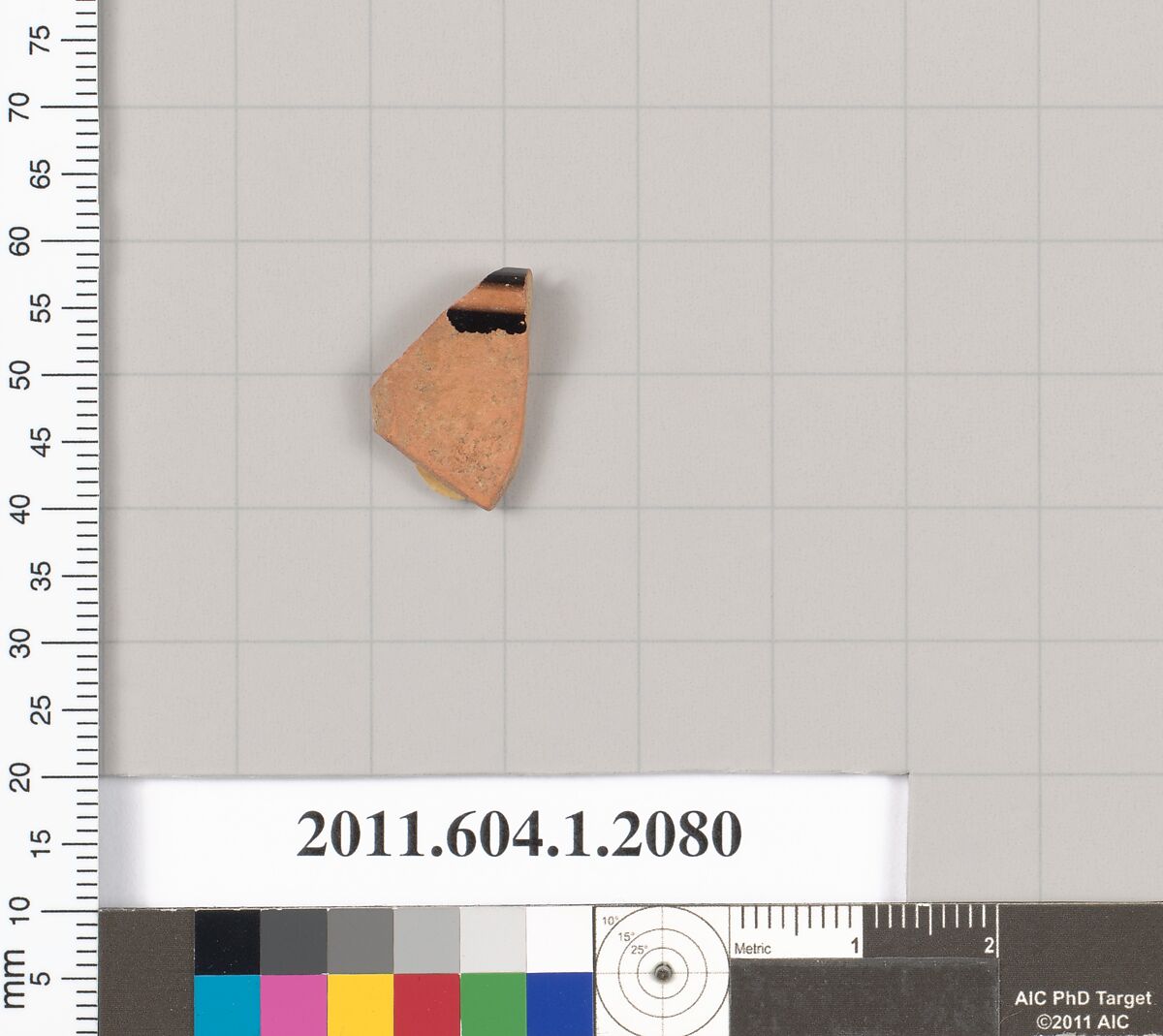 Terracotta rim fragment of a kylix (drinking cup), Terracotta, Greek, Attic