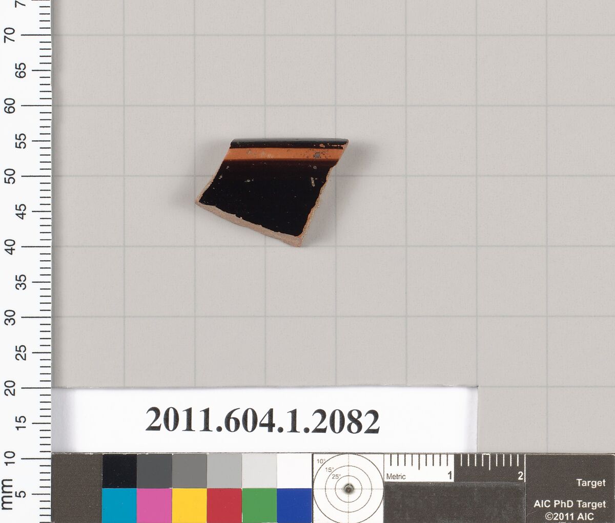 Terracotta rim fragment of a kylix? (drinking cup), Terracotta, Greek, Attic