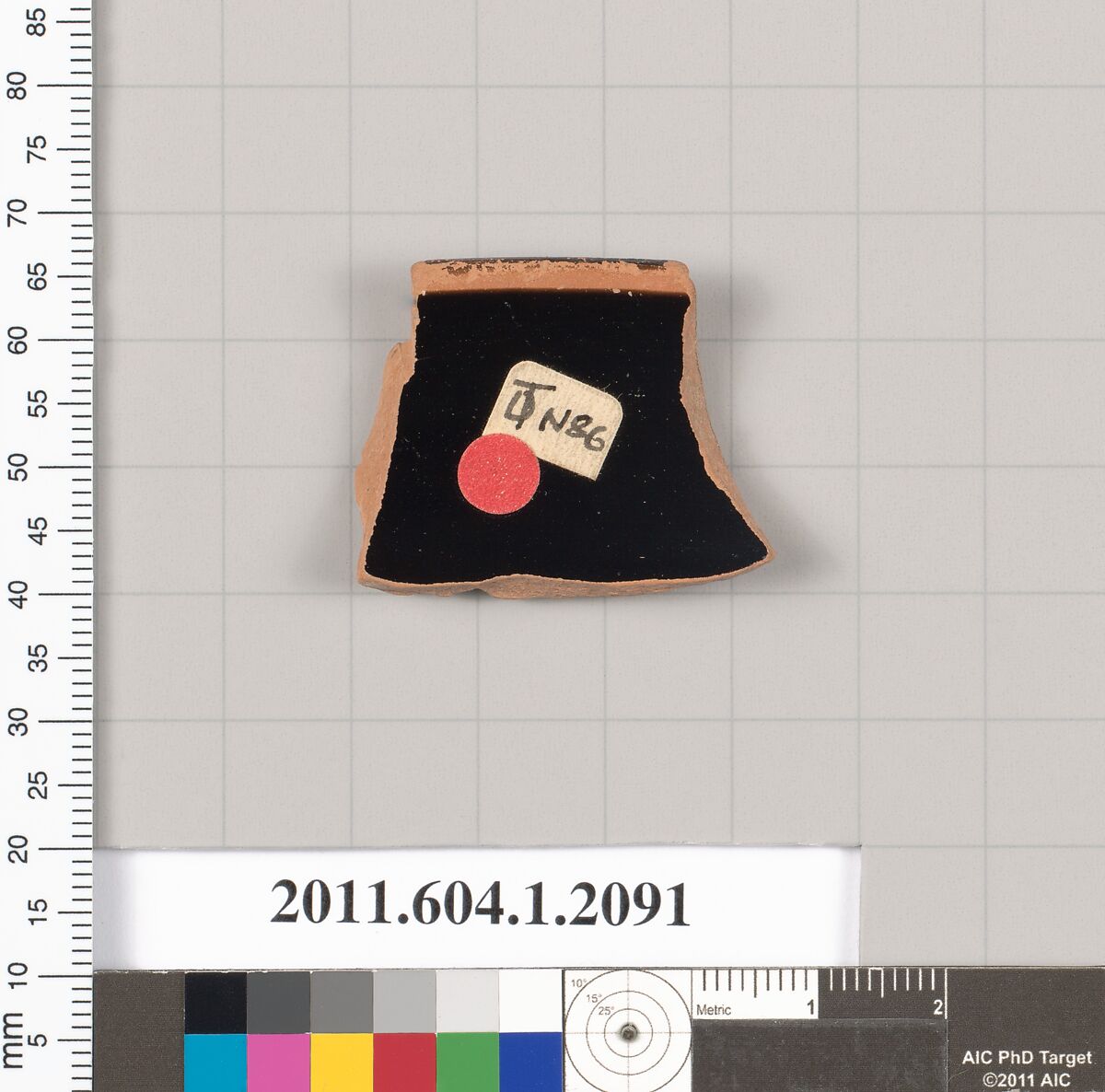 Terracotta rim fragment of a kylix (drinking cup), Terracotta, Greek, Attic