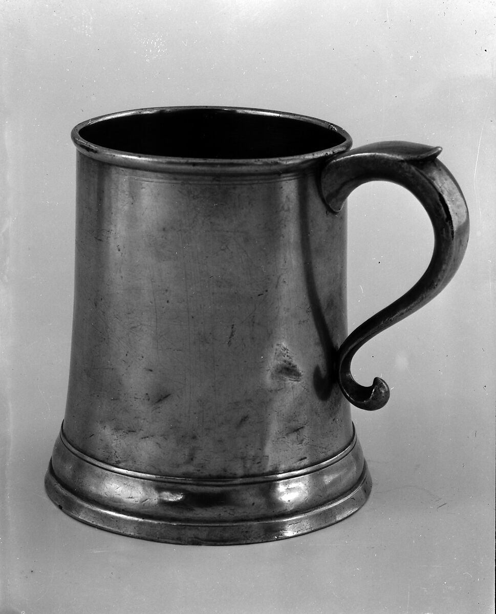 Quart Mug, Samuel Kilbourn (before 1794–1839), Pewter, American 