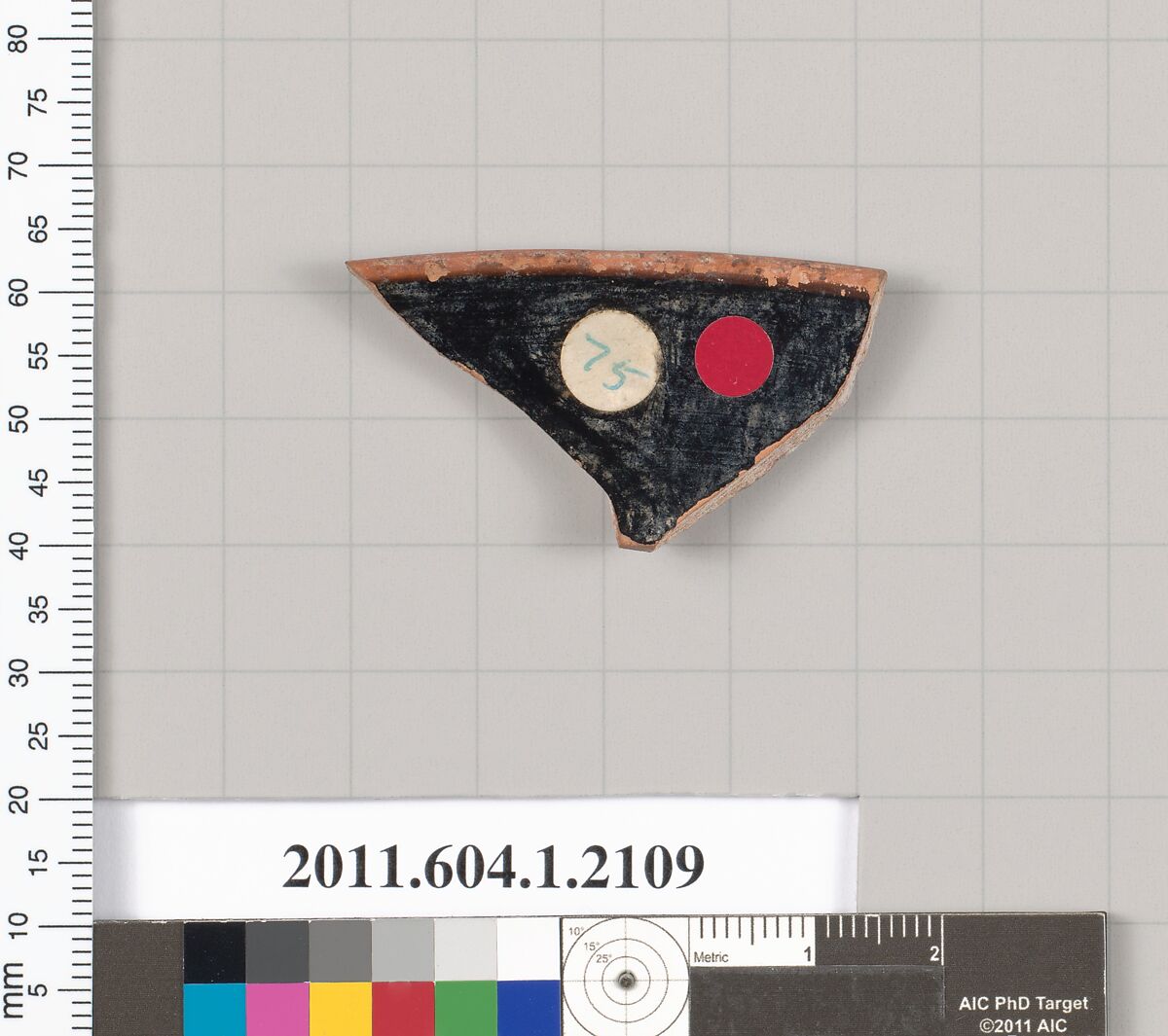 Terracotta rim fragment of a kylix (drinking cup), Terracotta, Greek, Attic