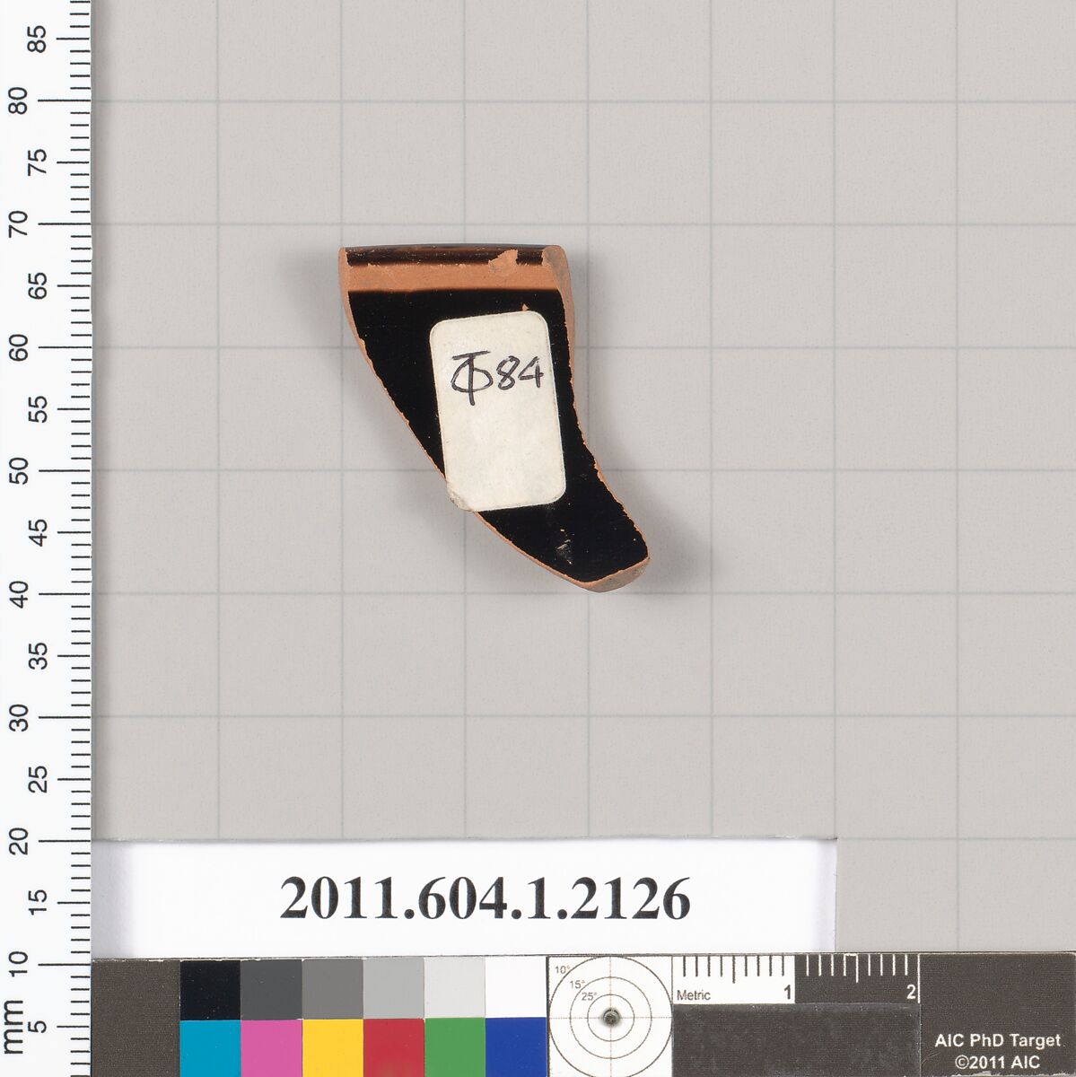 Terracotta rim fragment of a kylix (drinking cup), Terracotta, Greek, Attic