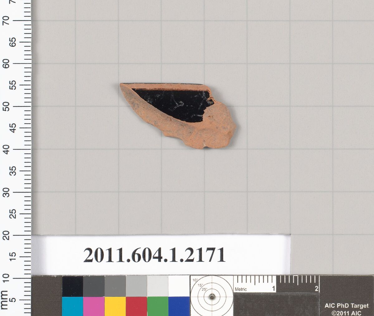 Terracotta rim fragment of a kylix (drinking cup), Terracotta, Greek, Attic