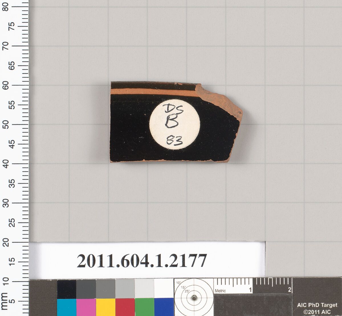 Terracotta rim fragment of a kylix (drinking cup), Terracotta, Greek, Attic