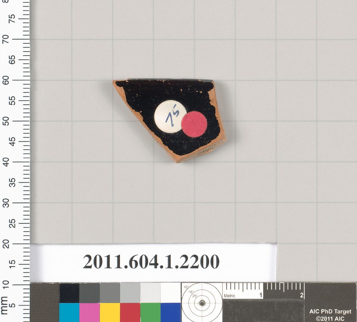 Terracotta rim fragment of a kylix (drinking cup), Terracotta, Greek, Attic