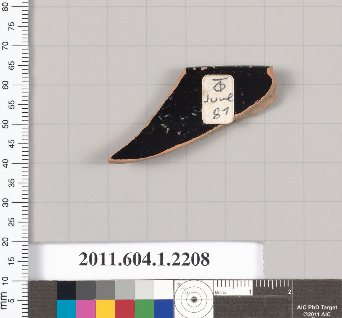 Terracotta rim fragment of a kylix (drinking cup), Terracotta, Greek, Attic